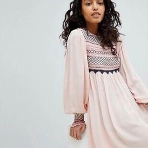 Free People LATE NIGHT PICNIC Babydoll Dress Sz M EUC